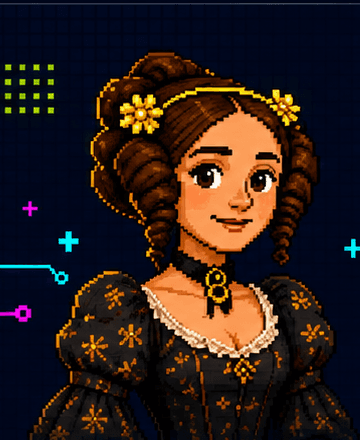 Pixel-Porträt von Ada Lovelace
