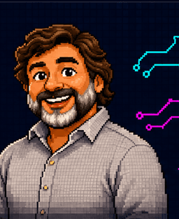 Pixel-Porträt von Steve Wozniak